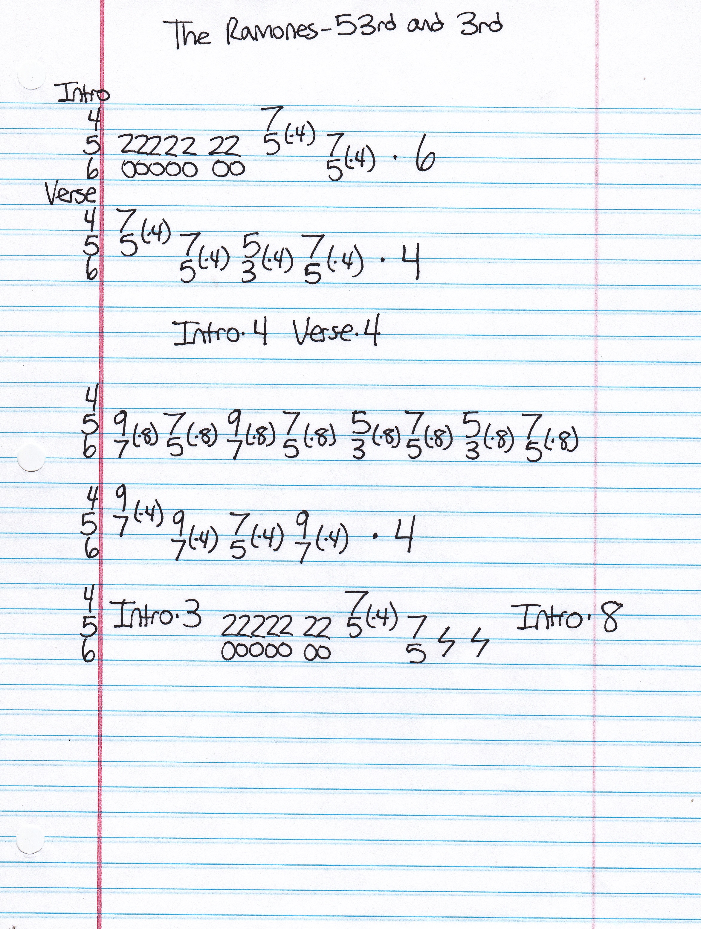 High quality guitar tab for 53rd and 3rd by The Ramones off of the album Ramones. ***Complete and accurate guitar tab!***